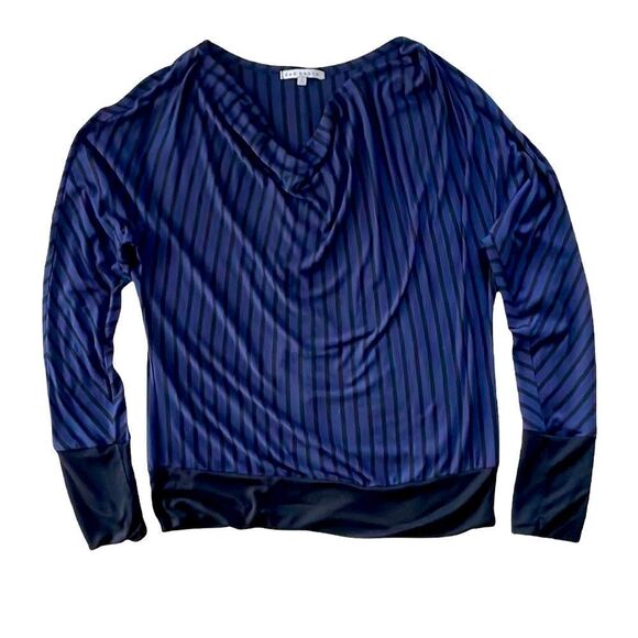 red haute cowl neck striped tee, blue/black - Picture 3 of 7